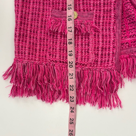 Lilly Pulitzer || Simora Lady Jacket Fringe Cardigan Sweater Pink Gold Medium - Picture 8 of 9